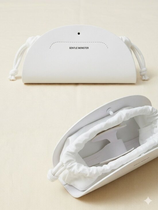 GENTLE MONSTER Accessories - Gentle Monster White Half-Moon Sunglasses | Authentic Eyewear Pouch, CASE ONLY